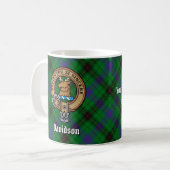 Clan Davidson Crest over Tartan Koffiemok (Voorkant links)