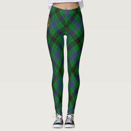 Clan Davidson Crest over Tartan Leggings (Voorkant)