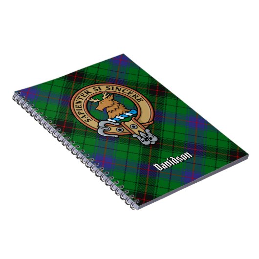 Clan Davidson Crest over Tartan Notitieboek (Rechterzijde)