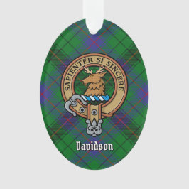 Clan Davidson Crest over Tartan Ornament