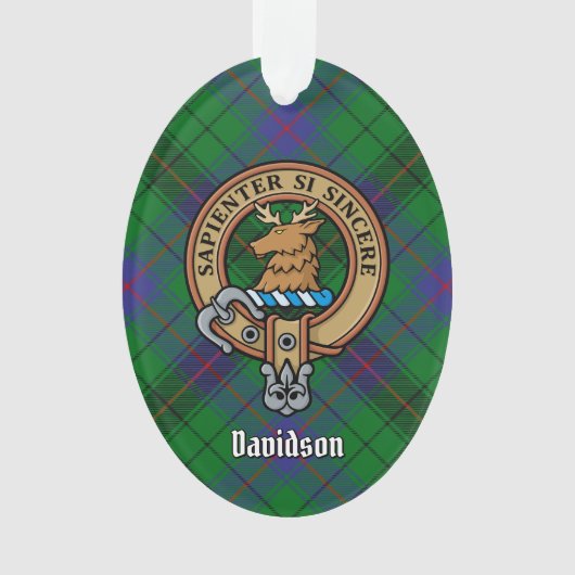Clan Davidson Crest over Tartan Ornament (voorkant)