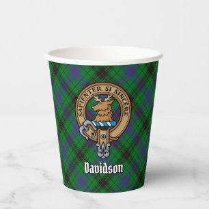 Clan Davidson Crest over Tartan Papieren Bekers