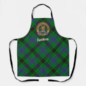 Clan Davidson Crest over Tartan Schort (Voorkant)