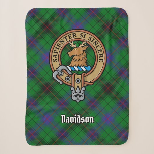 Clan Davidson Crest over Tartan Sherpa Deken (Voorkant)