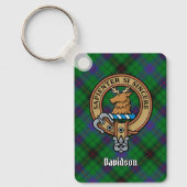 Clan Davidson Crest over Tartan Sleutelhanger (Voorkant)