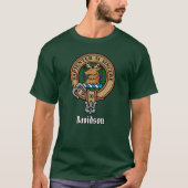 Clan Davidson Crest over Tartan T-shirt (Voorkant)
