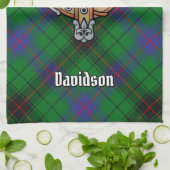 Clan Davidson Crest over Tartan Theedoek (Gevouwen)