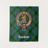 Clan Davidson Crest over Tartan Wandkleed (Voorkant)