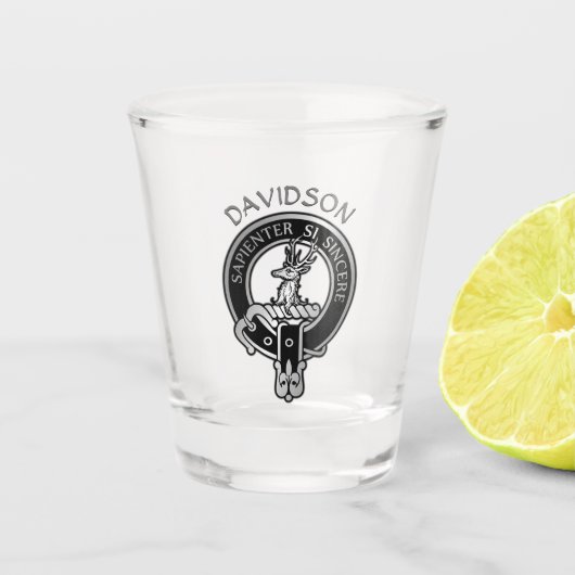 Clan Davidson Crest Shot Glass Glas (Voorkant)