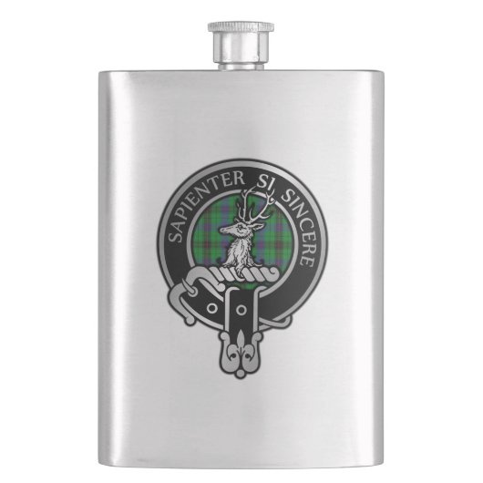 Clan Davidson Crest & Tartan Flask Flacon (Voorkant)
