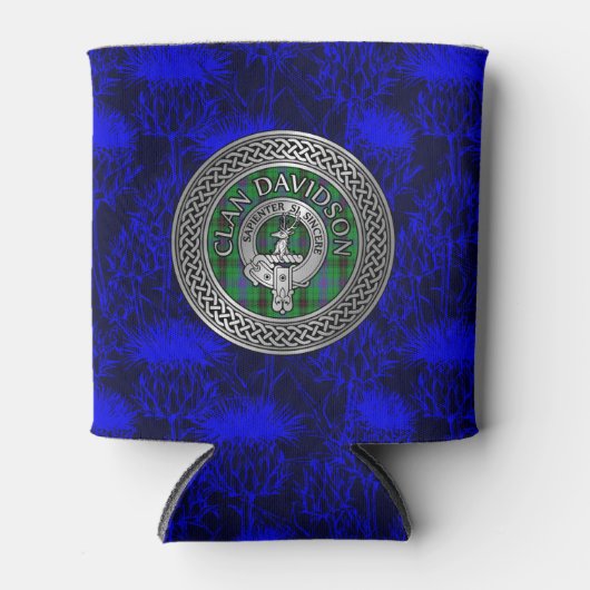 Clan Davidson Crest & Tartan Knot Blikjeskoeler (Voorkant)