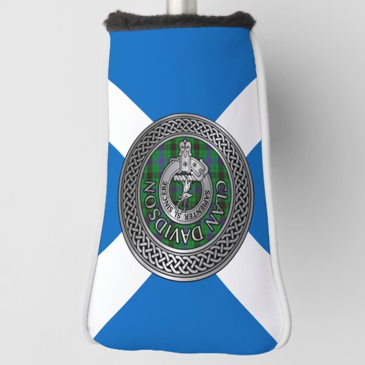 Clan Davidson Crest & Tartan Knot Golfheadcover (Draai 90)