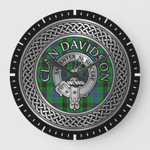 Clan Davidson Crest & Tartan Knot Grote Klok