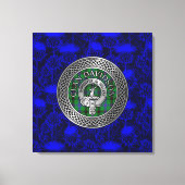 Clan Davidson Crest & Tartan Knot op Thistle Canvas Afdruk (Voorkant)