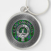 Clan Davidson Crest & Tartan Knot Sleutelhanger (Voorkant)
