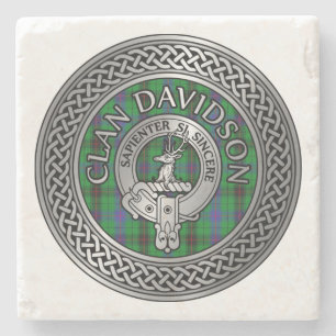 Clan Davidson Crest & Tartan Knot Stenen Onderzetter