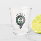 Clan Davidson Crest & Tartan Shot Glass Shot Glas (Voorkant)