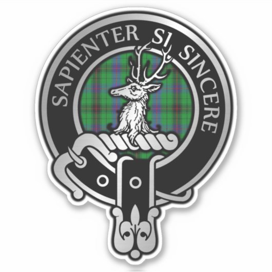 Clan Davidson Crest & Tartan Sticker (Voorkant)
