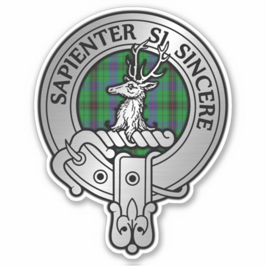 Clan Davidson Crest & Tartan Sticker (Voorkant)