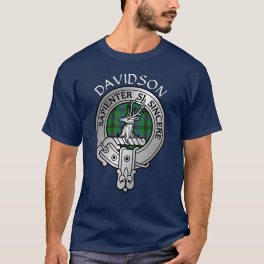 Clan Davidson Crest & Tartan T-shirt (Voorkant)