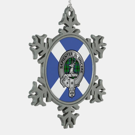Clan Davidson Crest & Tartan Tin Sneeuwvlok Ornament (Links)