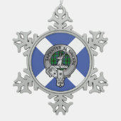 Clan Davidson Crest & Tartan Tin Sneeuwvlok Ornament (Voorkant)