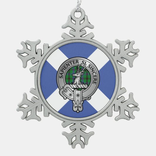 Clan Davidson Crest & Tartan Tin Sneeuwvlok Ornament (Voorkant)