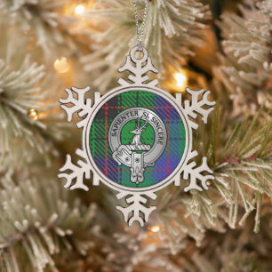 Clan Davidson Crest & Tartan Tin Sneeuwvlok Ornament