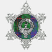 Clan Davidson Crest & Tartan Tin Sneeuwvlok Ornament (Voorkant)