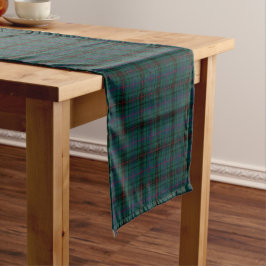 Clan Davidson Donkergroen en Blauw Schots Tartan Korte Tafelloper