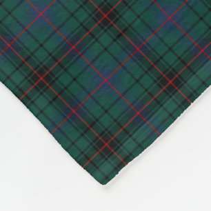 Clan Davidson Donkergroene Tartan Fleece Deken