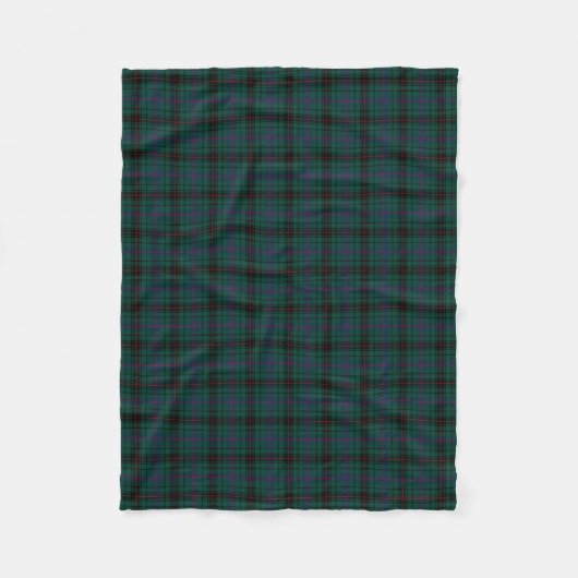 Clan Davidson Donkergroene Tartan Fleece Deken (Voorkant)