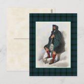 Clan Davidson  Illustratie Tartan Lijst Briefkaart (Voorkant / Achterkant)