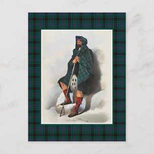 Clan Davidson  Illustratie Tartan Lijst Briefkaart