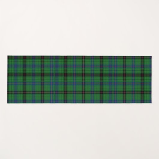 Clan Davidson Plaid Zwart Groen Check Tartan Yogamat (Voorkant (horizontaal))