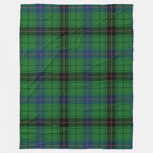 Clan Davidson Pset Tartan Blue Green Black Check Fleece Deken (Voorkant)