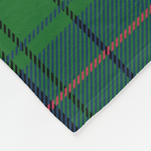 Clan Davidson Pset Tartan Blue Green Black Check Fleece Deken (Hoek)