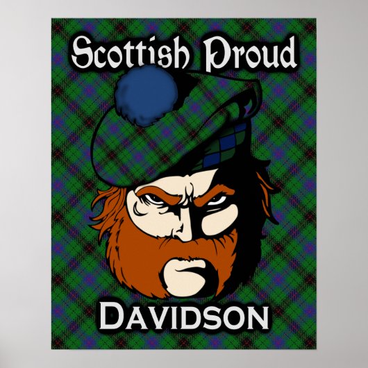 Clan Davidson Schotse Tartan Poster (Voorkant)