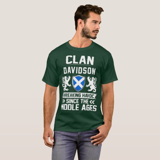 Clan DAVIDSON schottende familie schotlandmoeders T-shirt (Voorkant volledig)