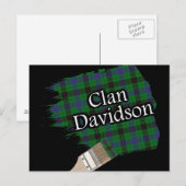 Clan Davidson Scottish Tartan Paint Brush Briefkaart (Voorkant / Achterkant)