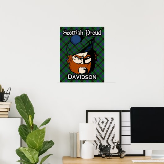 Clan Davidson Scottish Tartan Poster (Thuiskantoor)