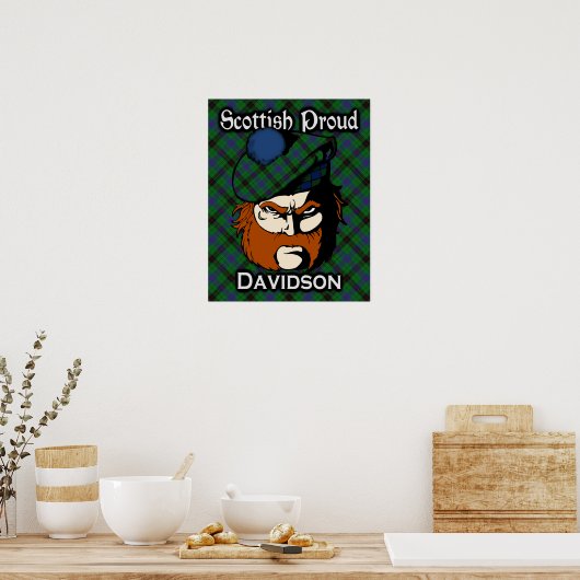 Clan Davidson Scottish Tartan Poster (Keuken)