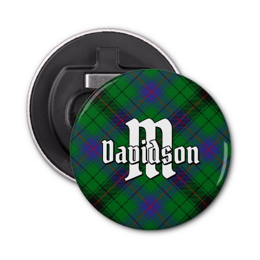 Clan Davidson Tartan Button Flesopener (Voorkant)