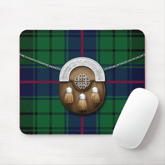 Clan Davidson Tartan en Sporran Muismat (Met muis)