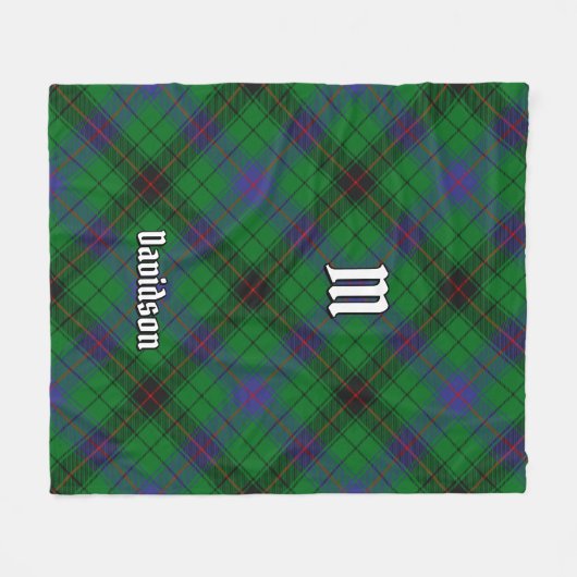 Clan Davidson Tartan Fleece Deken (Voorkant (Horizontaal))