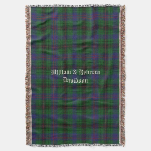 Clan Davidson Tartan Plays Custom Throw Blanket Deken (Voorkant Verticaal)