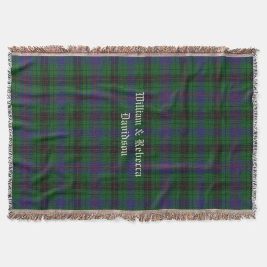 Clan Davidson Tartan Plays Custom Throw Blanket Deken (Voorkant)