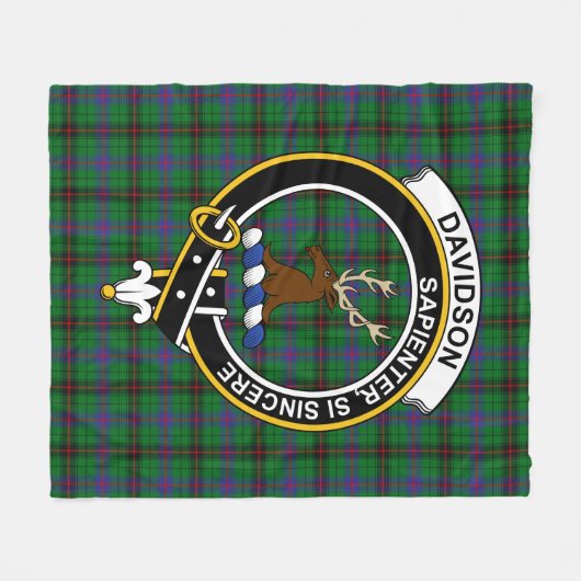 Clan Davidson Tartan Pset Fleece Deken (Voorkant (Horizontaal))