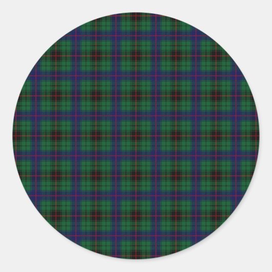 Clan Davidson Tartan Ronde Sticker (Voorkant)