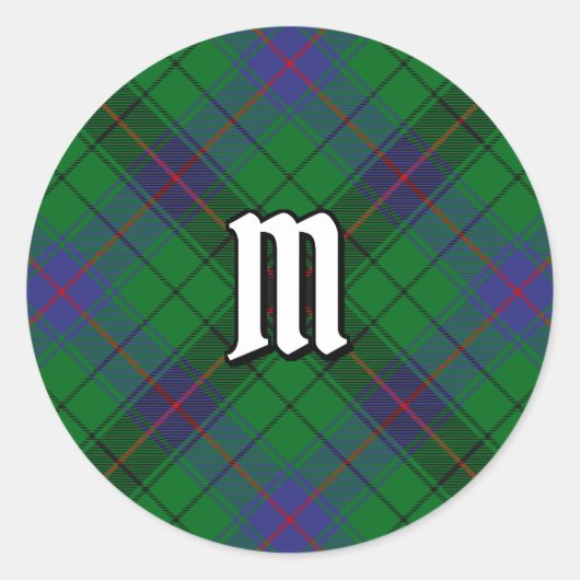 Clan Davidson Tartan Ronde Sticker (Voorkant)